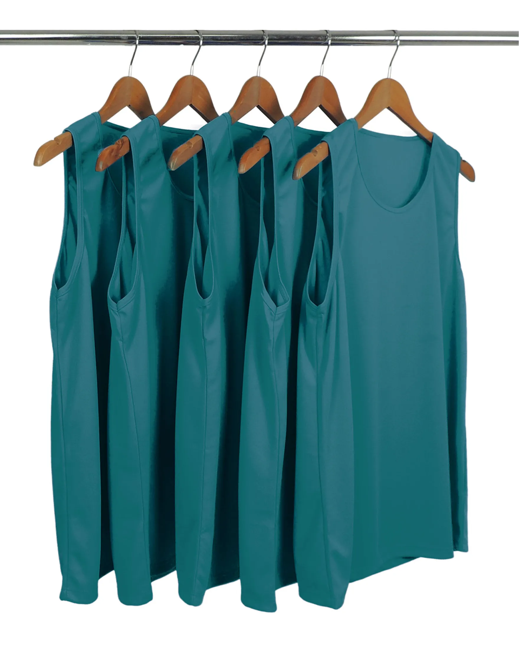 KIT 5 Regatas Dry Fit Verde Imperial Proteção UV 30+