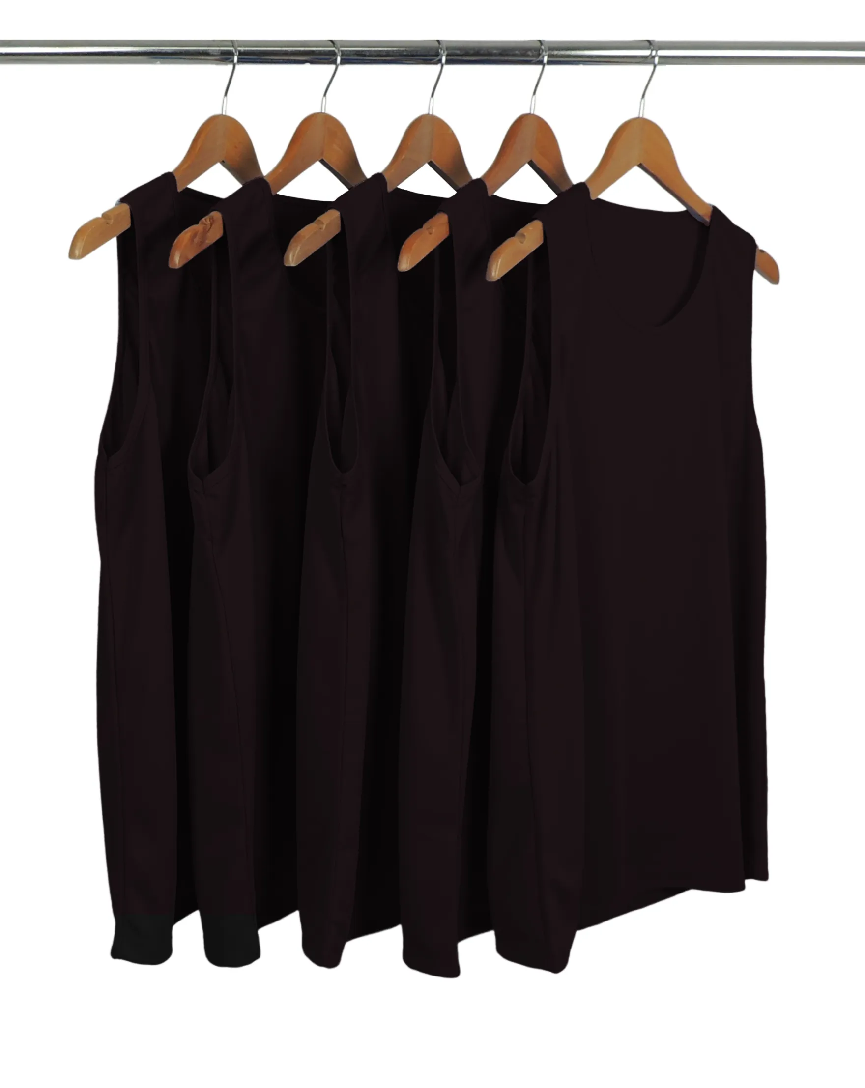 KIT 5 Regatas Dry Fit Pretas Proteção UV 30+