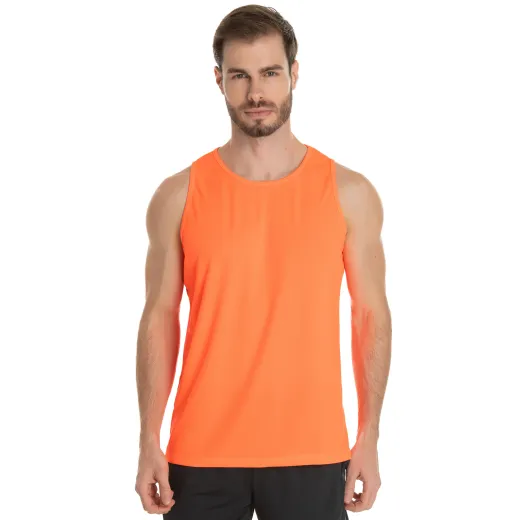 Regata Dry Fit Laranja Fluorescente Proteção UV 30+