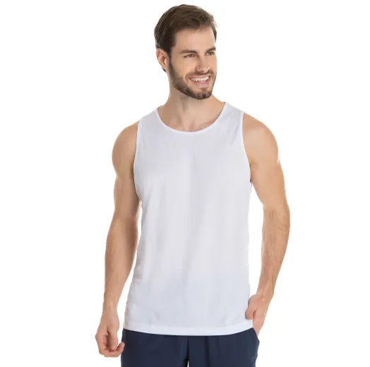 Regata Dry Fit Branca Proteção UV 30+