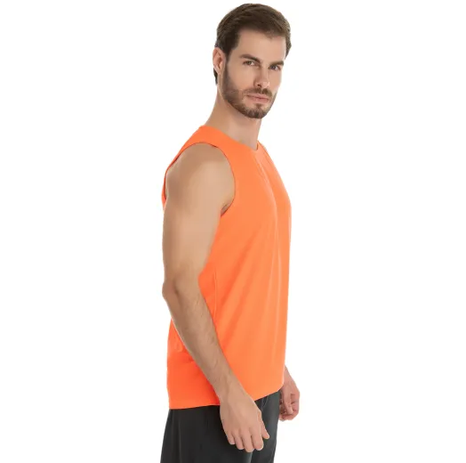 Regata Dry Fit Laranja Fluorescente Proteção UV 30+