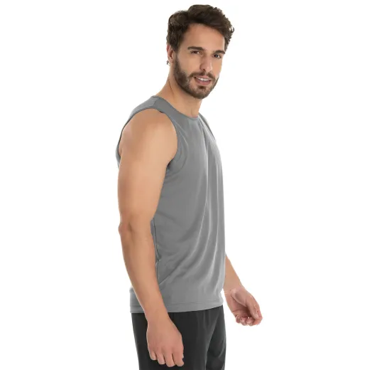 Regata Dry Fit Cinza Chumbo Proteção UV 30+