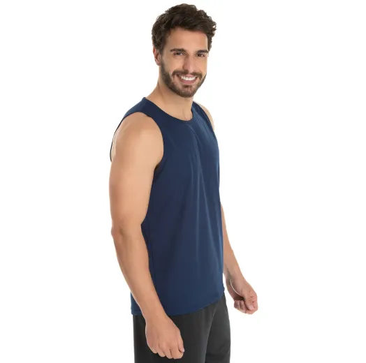 Regata Dry Fit Azul Marinho Proteção UV 30+