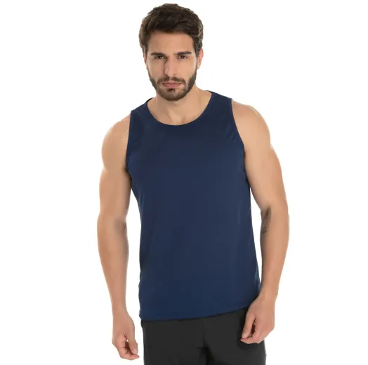 Regata Dry Fit Azul Marinho Proteção UV 30+