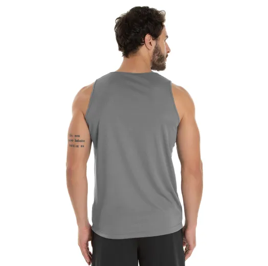 Regata Dry Fit Cinza Chumbo Proteção UV 30+