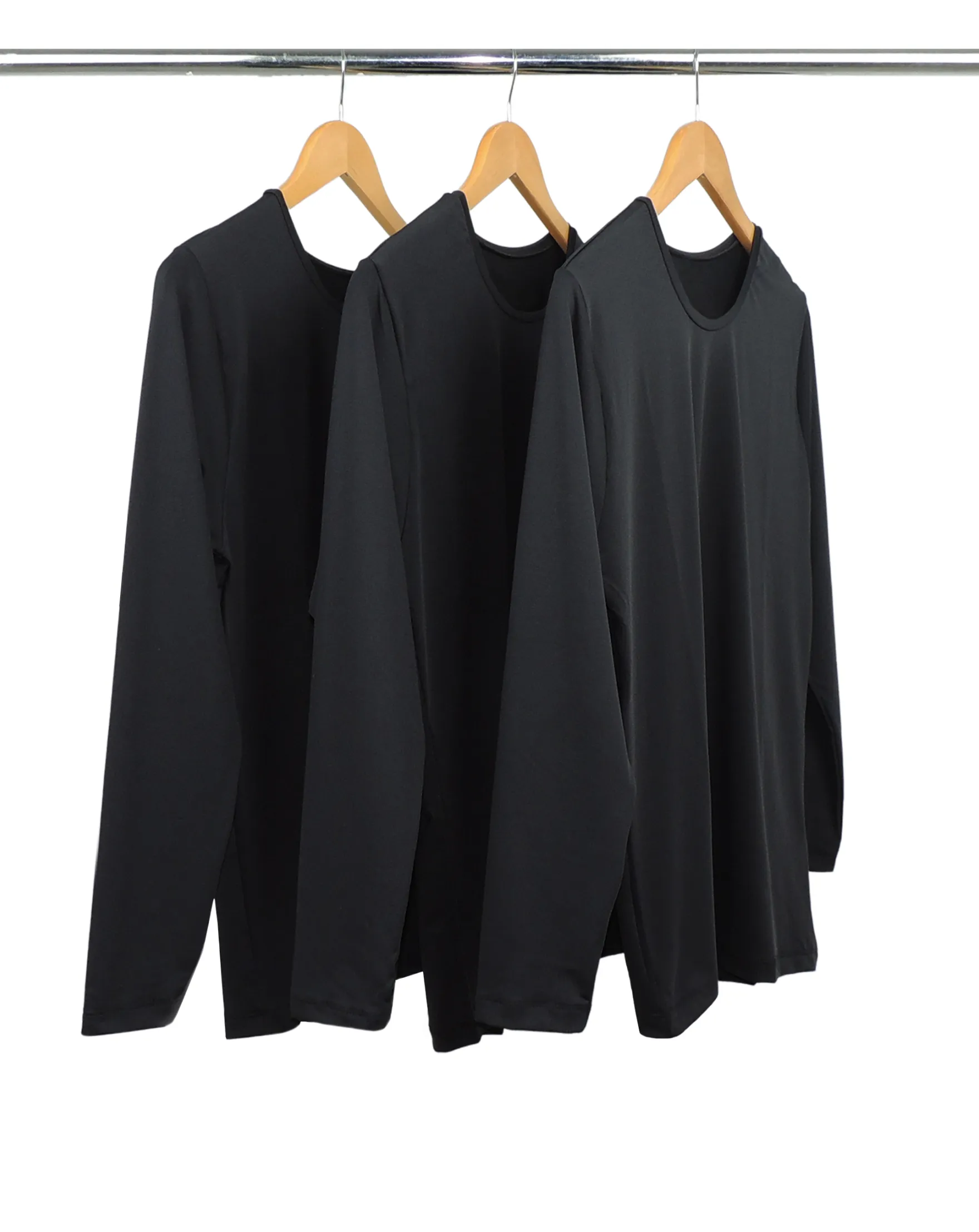 Kit 3 Camisetas Segunda Pele Manga Longa Masculina Preta UV 50+