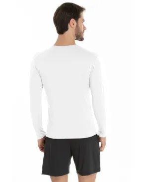 Camiseta Segunda Pele Manga Longa Masculina Branca UV 50+