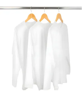 Kit 3 Camisetas Segunda Pele Manga Longa Masculina  Branca UV 50+