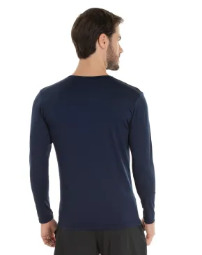 Camiseta Segunda Pele Manga Longa Masculina Azul Marinho UV 50+