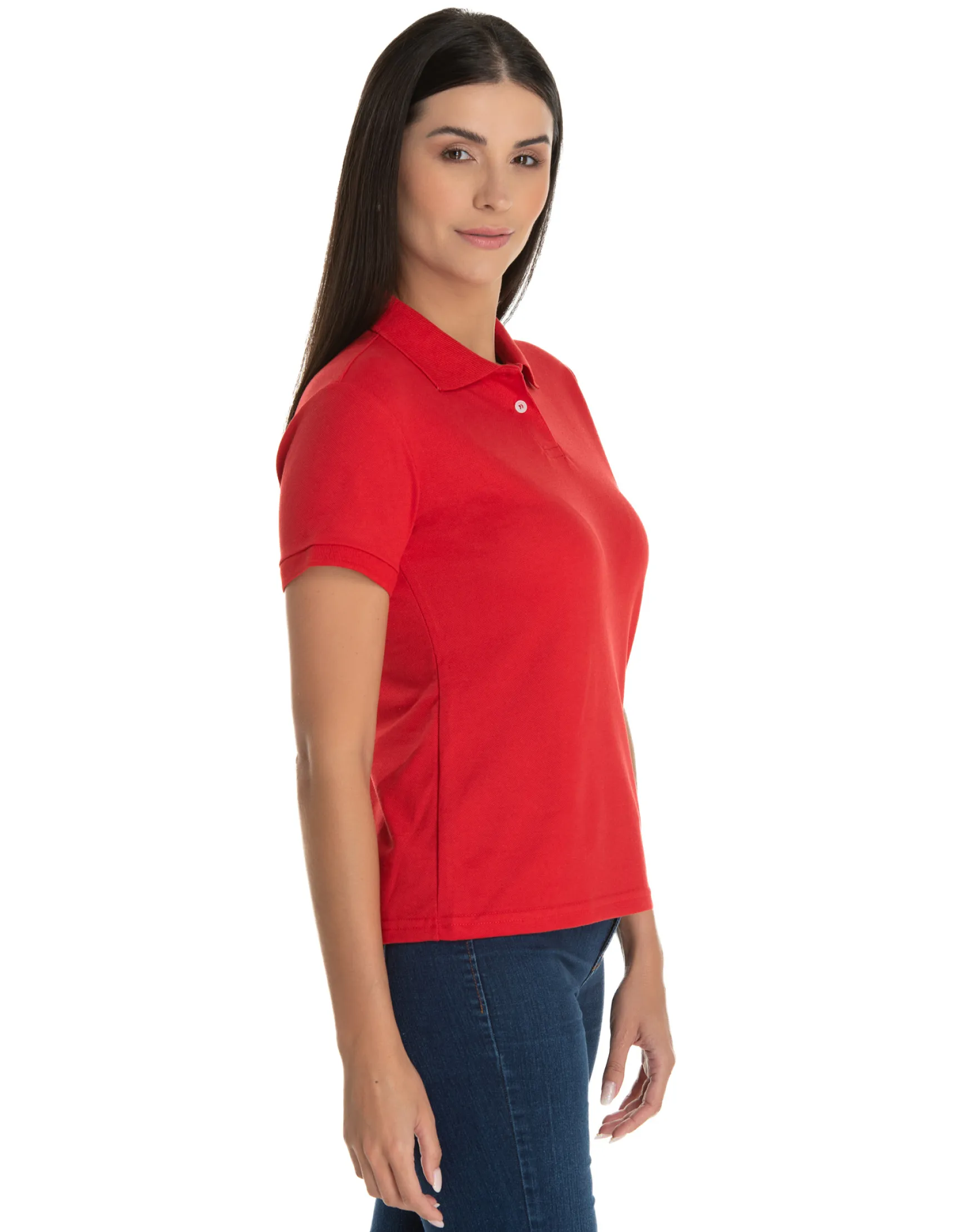 Camisa Polo Piquet Feminina Vermelha