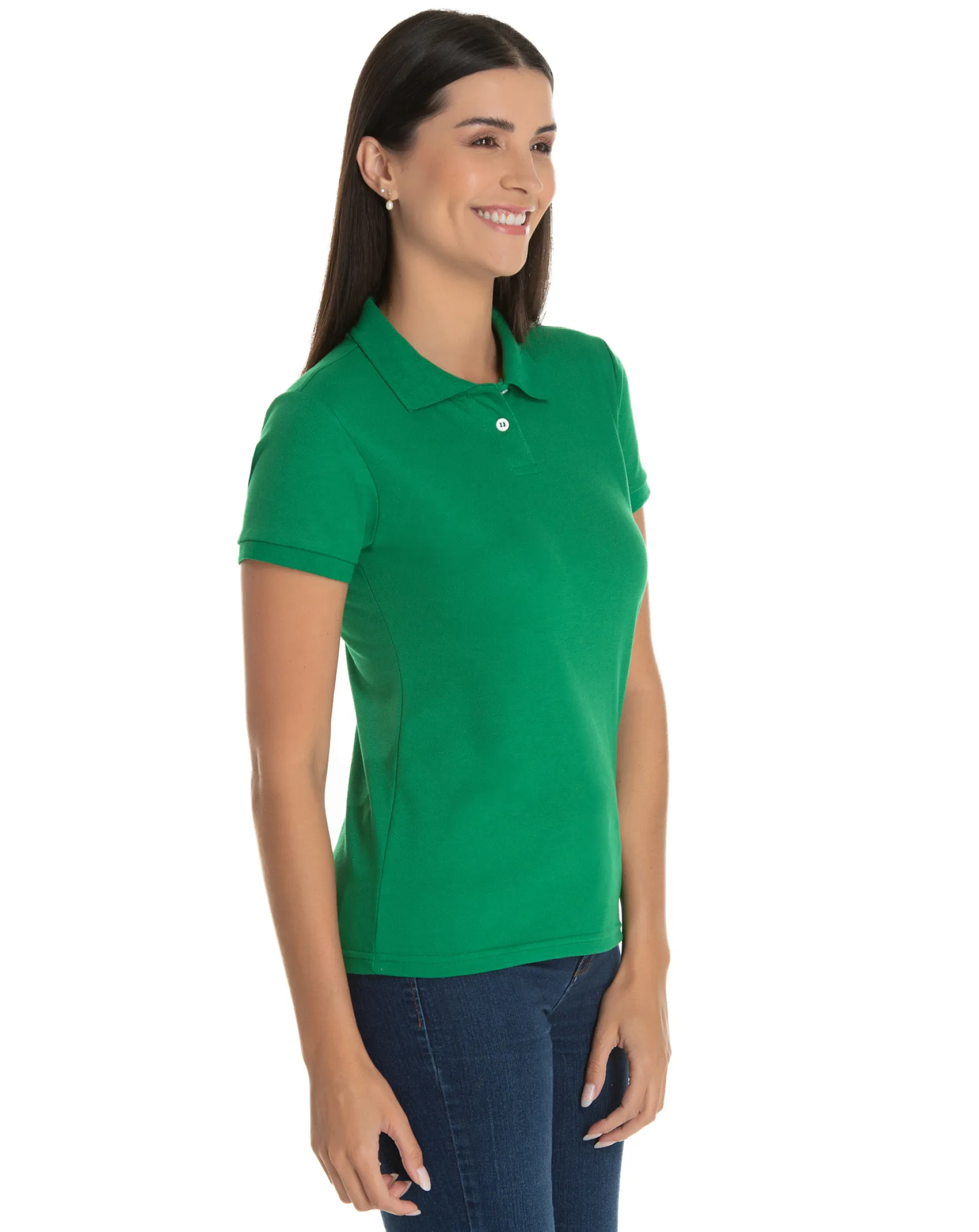 Camisa Polo Piquet Feminina Verde Bandeira
