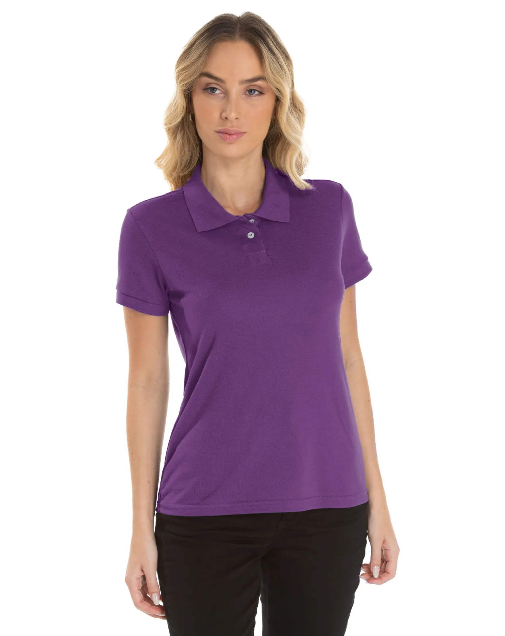 Camisa Polo Piquet Feminina Roxa