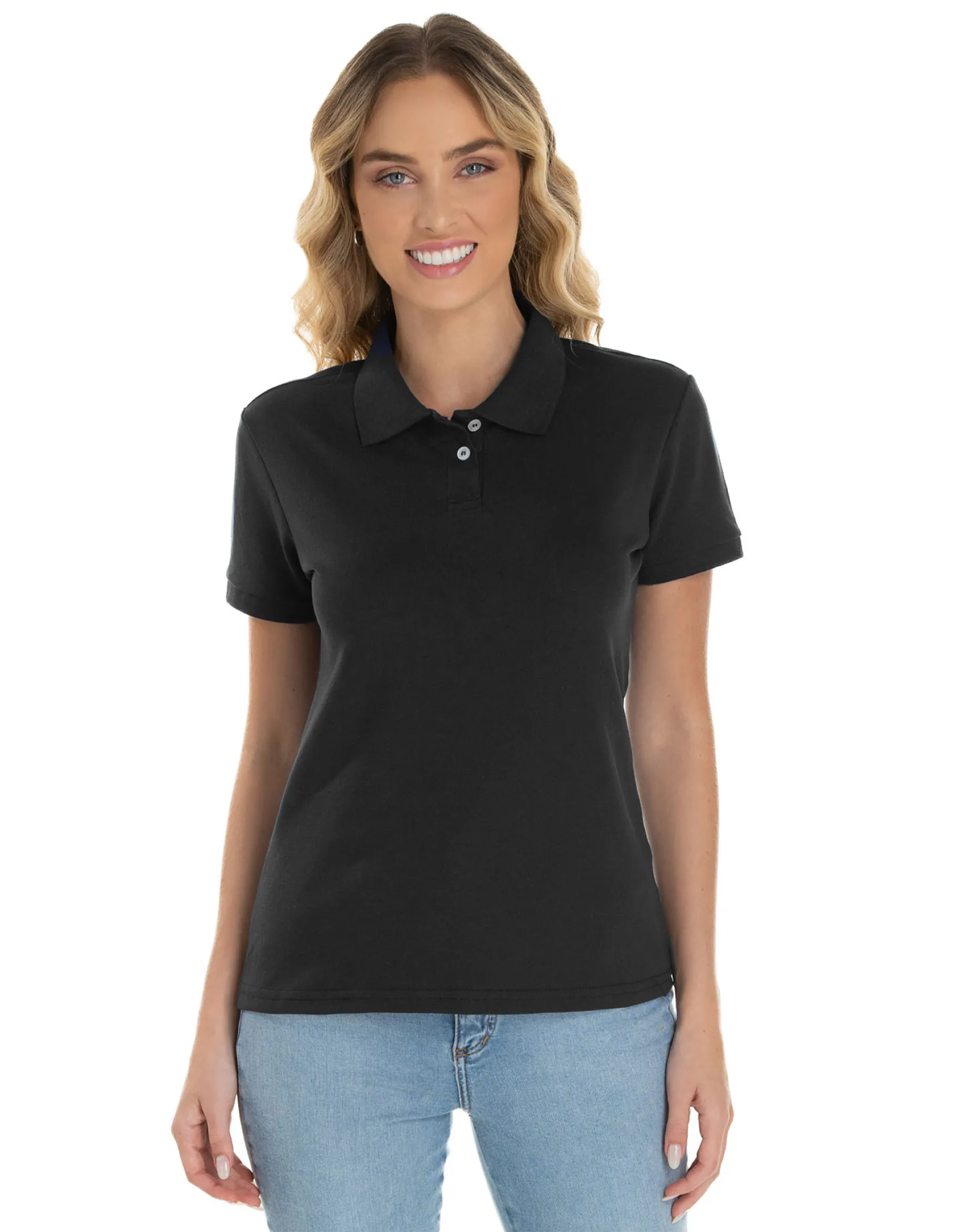 Camisa Polo Piquet Feminina Preta