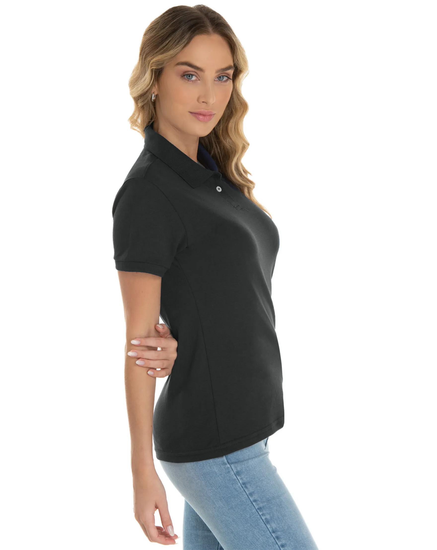 Camisa Polo Piquet Feminina Preta