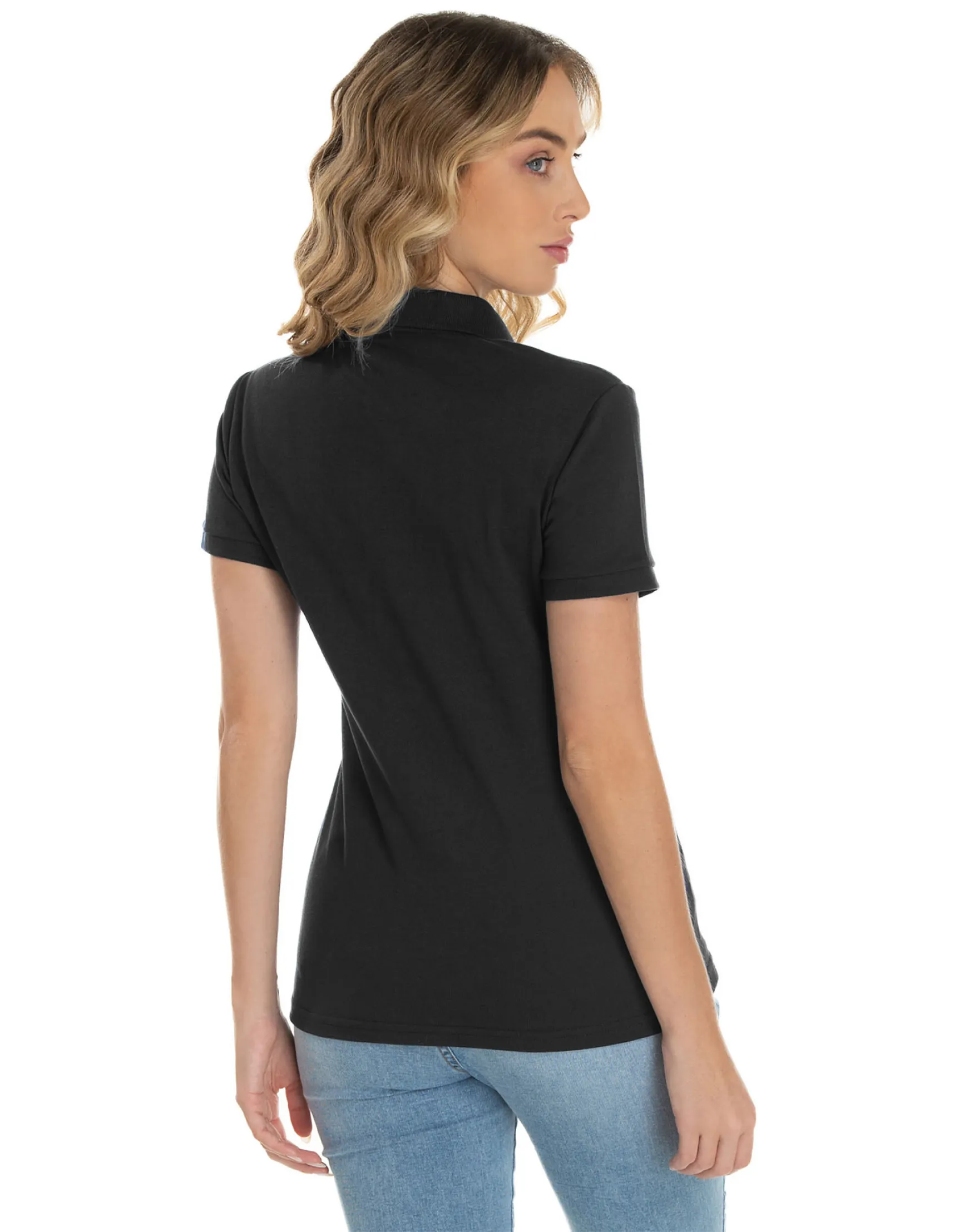 Camisa Polo Piquet Feminina Preta