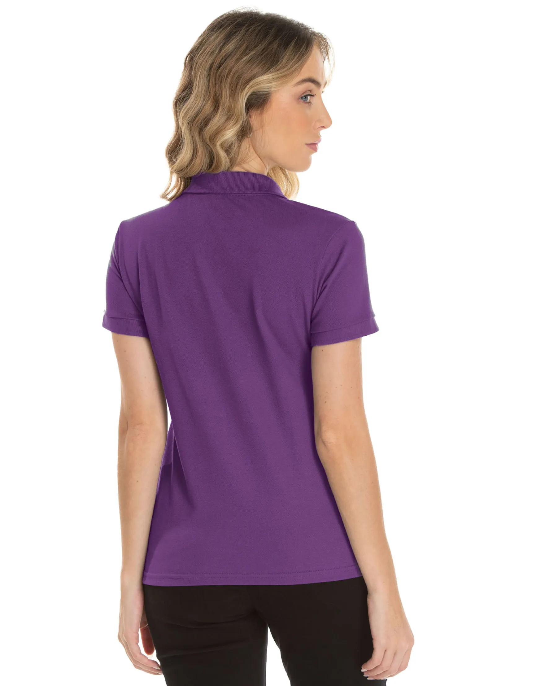 Camisa Polo Piquet Feminina Roxa