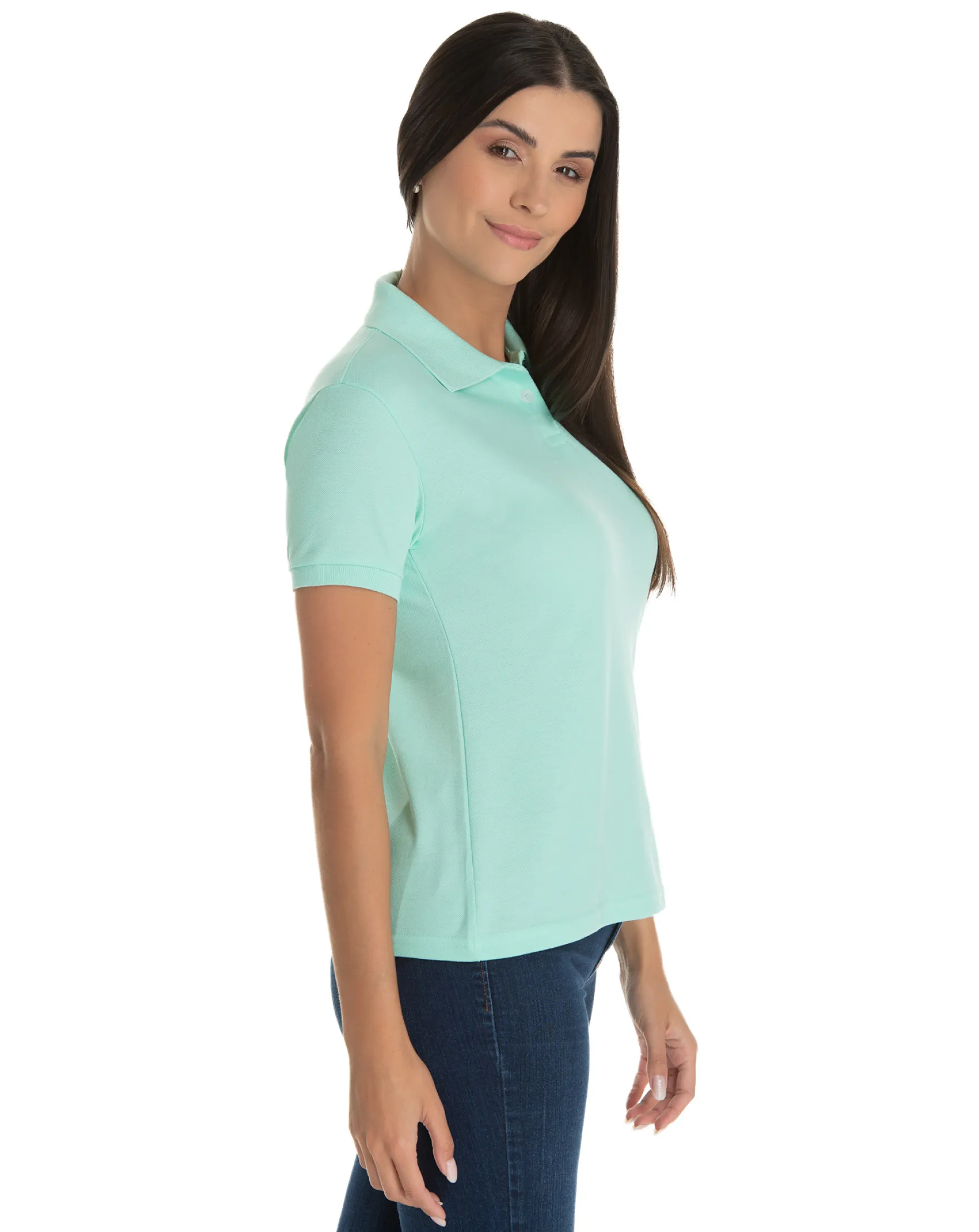 Camisa Polo Piquet Feminina Verde Claro