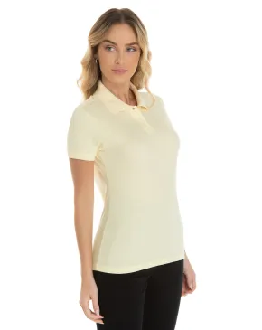 Camisa Polo Piquet Feminina Amarelo Claro