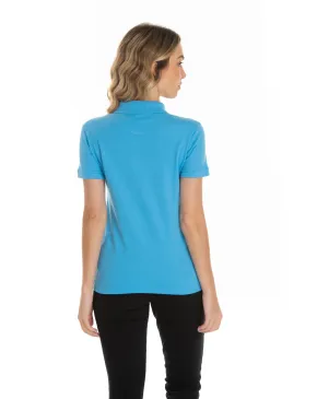 Camisa Polo Piquet Feminina Azul Clara