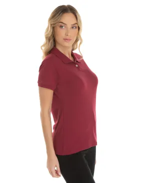 Camisa Polo Piquet Feminina Bordô