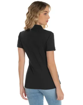 Camisa Polo Piquet Feminina Preta