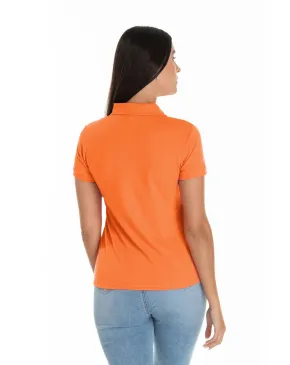 Camisa Polo Piquet Feminina Laranja