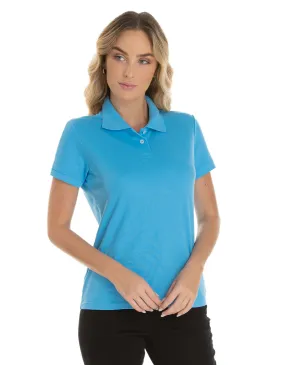 Camisa Polo Piquet Feminina Azul Clara