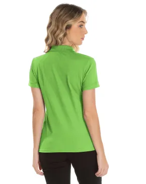 KIT 5 Camisas Polo Piquet Feminina Verde Limão 