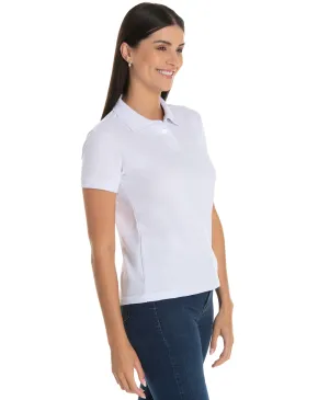 Camisa Polo Piquet Feminina Branca