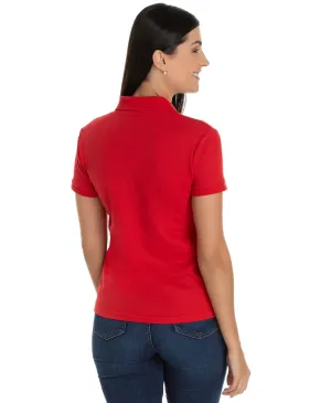 KIT 5 Camisas Polo Piquet Feminina Vermelha