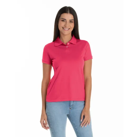 KIT 5 Camisas Polo Piquet Feminina Rosa Pink 