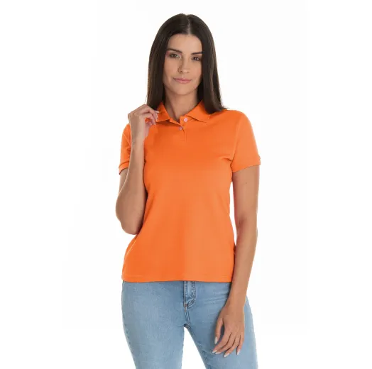 KIT 5 Camisas Polo Piquet Feminina Laranja