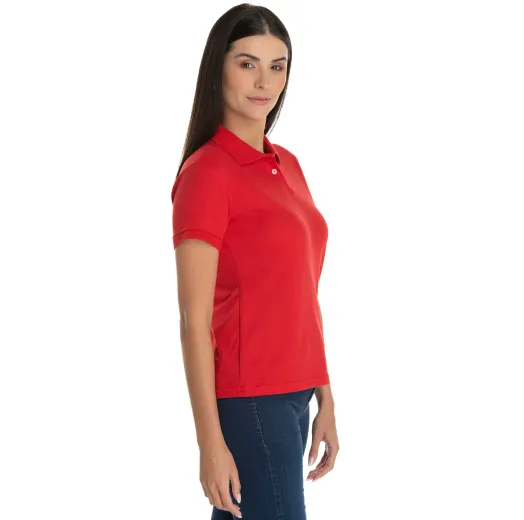 KIT 5 Camisas Polo Piquet Feminina Vermelha