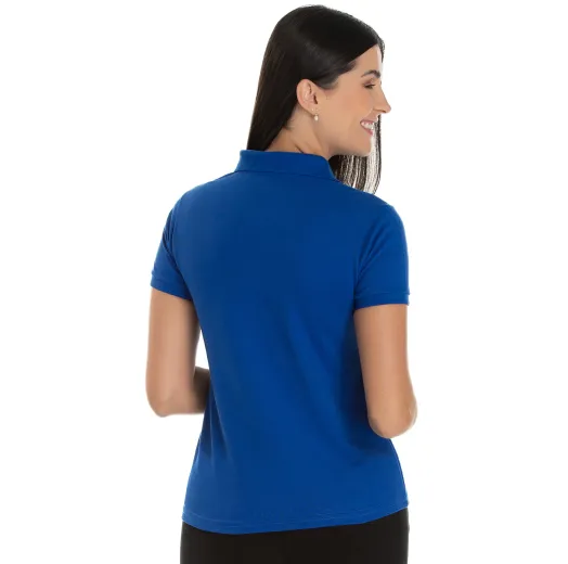 Camisa Polo Piquet Feminina Azul Royal