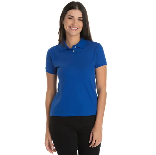 Camisa Polo Piquet Feminina Azul Royal