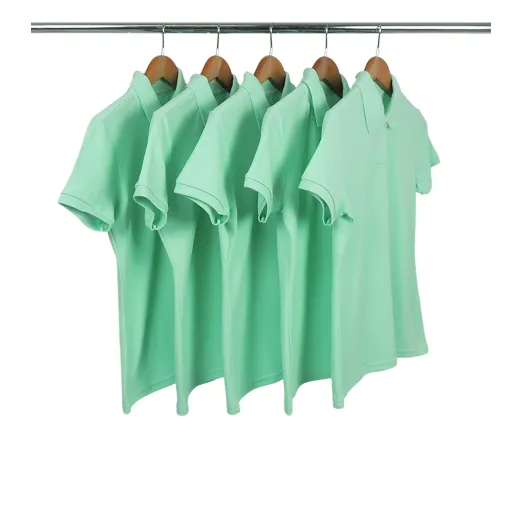 KIT 5 Camisas Polo Piquet Feminina Verde Claro