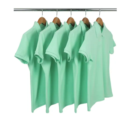 KIT 5 Camisas Polo Piquet Feminina Verde Claro