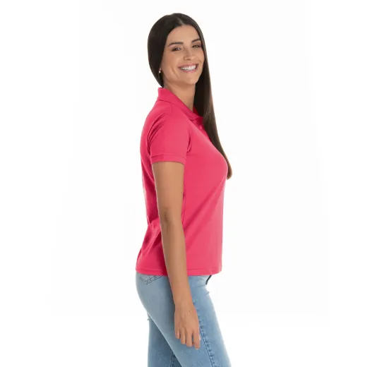 Camisa Polo Piquet Feminina Rosa Pink