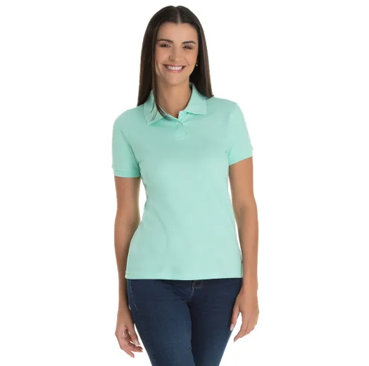 KIT 5 Camisas Polo Piquet Feminina Verde Claro