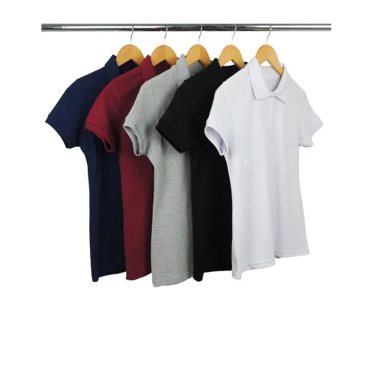 Kit 5 Camisas Polo Piquet Feminina 12