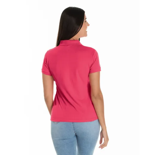 Camisa Polo Piquet Feminina Rosa Pink