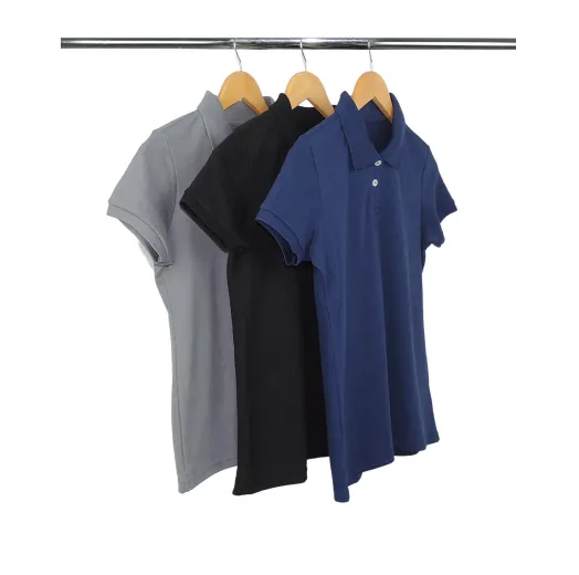 Kit 3 Camisas Polo Piquet Feminina 5