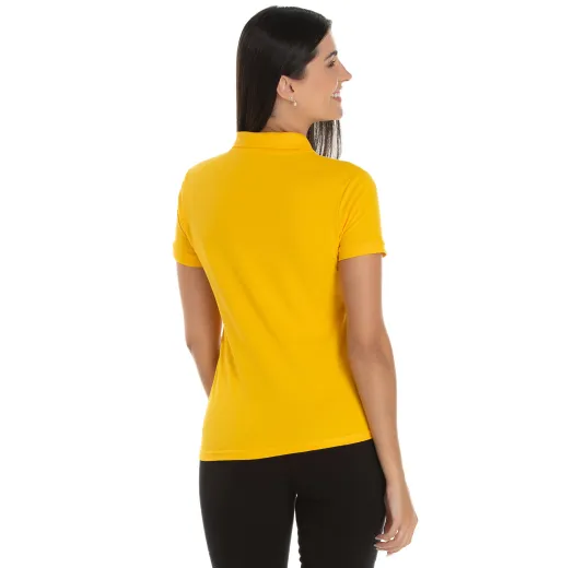 Camisa Polo Piquet Feminina Amarelo Ouro