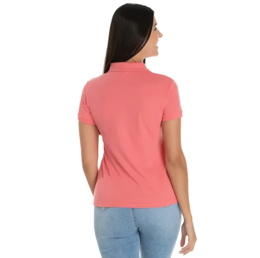 KIT 5 Camisas Polo Piquet Feminina Salmão