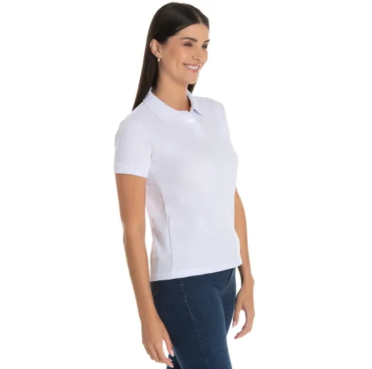 Camisa Polo Piquet Feminina Branca