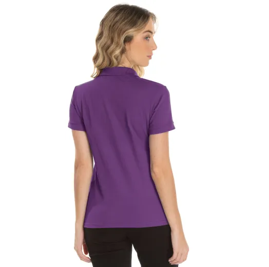 KIT 5 Camisas Polo Piquet Feminina Roxa