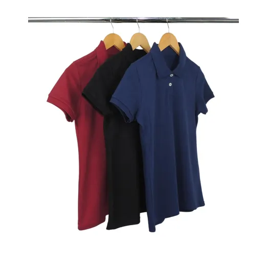 Kit 3 Camisas Polo Piquet Feminina 4