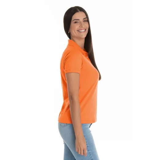 Camisa Polo Piquet Feminina Laranja