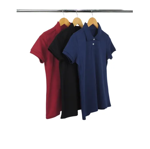 Kit 3 Camisas Polo Piquet Feminina 4