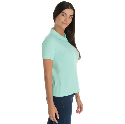 Camisa Polo Piquet Feminina Verde Claro